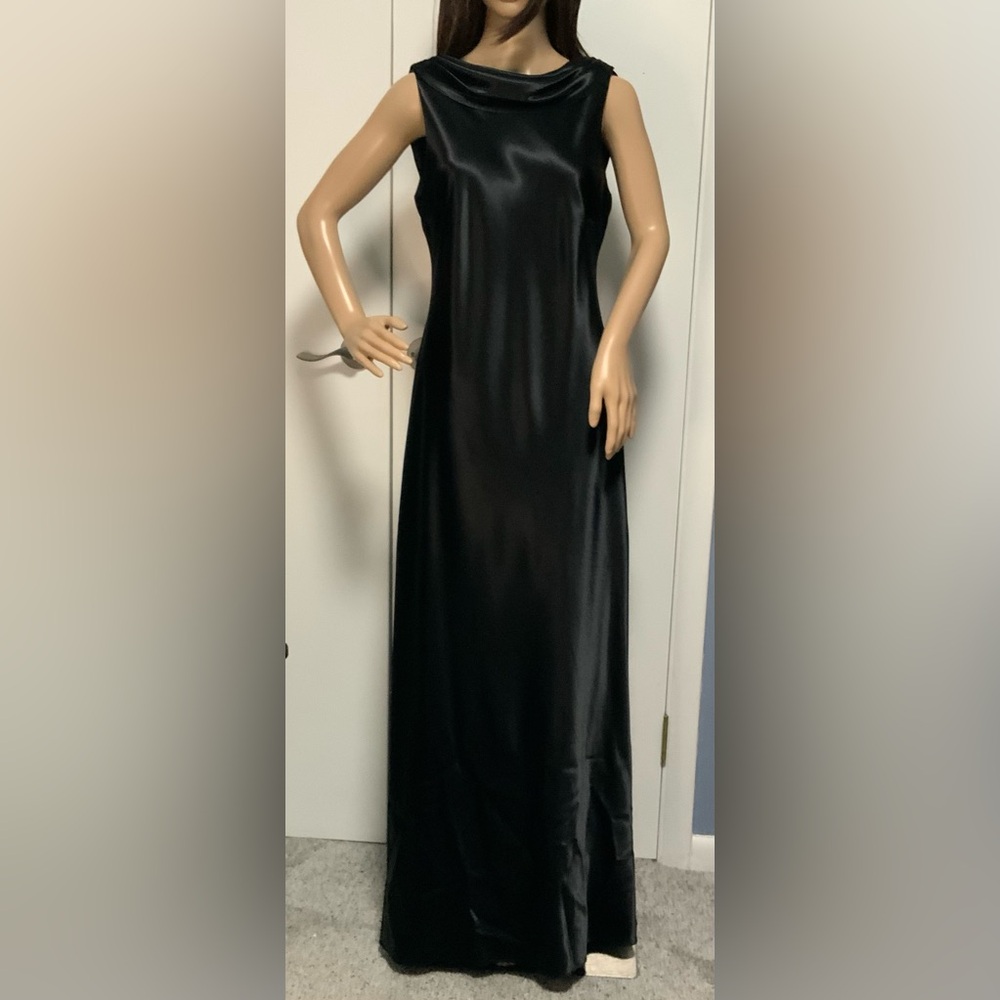 Elegant Black Satin Gown J.R. Nites by Calendo - size 10